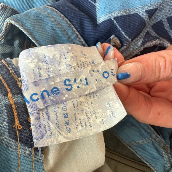 Authentic Acne Studios Blå Konst Log Print Jeans - Picture 8 of 9